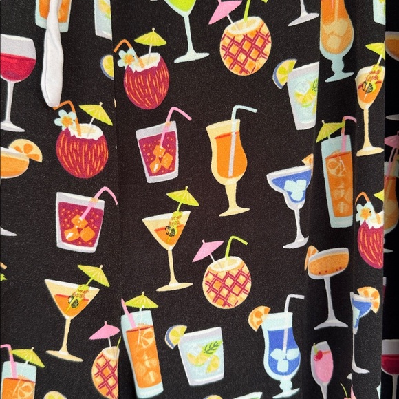 Amanda Blu black colorful cocktail print wide leg stretch pajama pants size XL - Picture 5 of 11